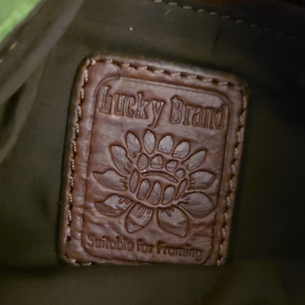 Lucky Brand Green Suede Hobo Bag with Brown Details - Picture 4 of 4